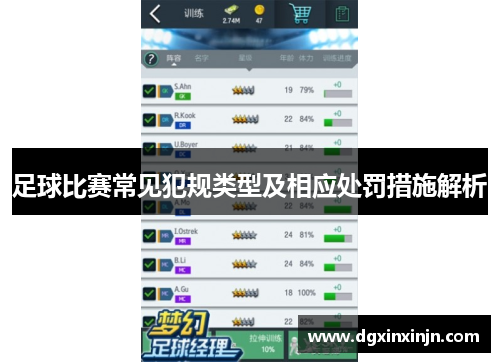 足球比赛常见犯规类型及相应处罚措施解析